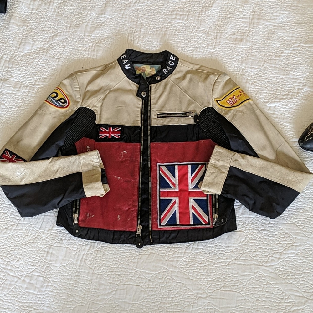 AMAZING Wilson's leather and nylon moto jacket!!